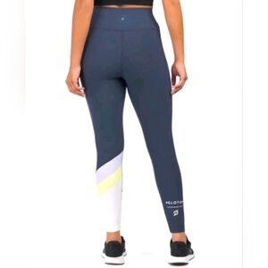 Peloton Womens Pastel Colorblock High-Rise Navy Leggings Sporty Soft Sculpt Sz S